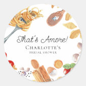 Dat is Amore Italiaans Bruiloftsfeest voor de Brui Ronde Sticker (Voorkant)