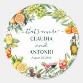 Dat is Amore Italiaans Citrus Bruiloft Ronde Sticker (Voorkant)