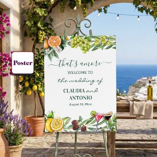 Dat is Amore Italiaans Citrus Trouw Welkom Poster