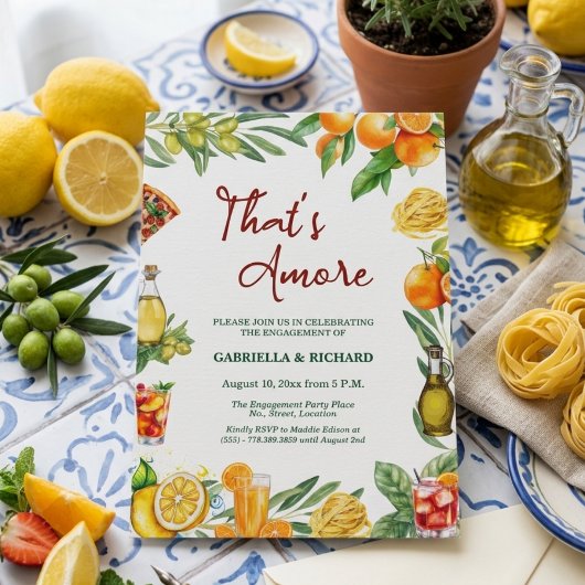 Dat is Amore Italiaans Citrus Verloving Feest Kaart