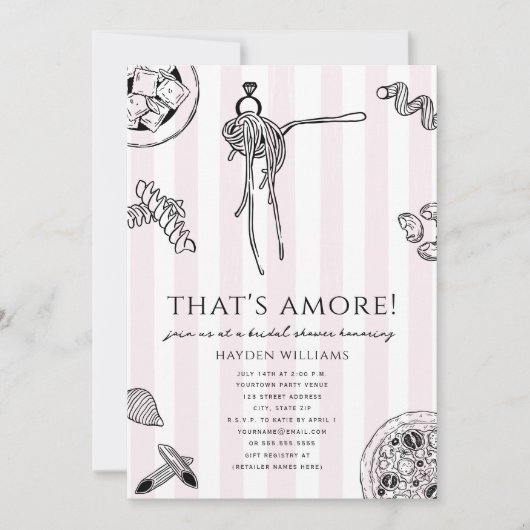 Dat is Amore Italiaans Eetfestijn Bruiloft Bruidsb Kaart (Voorkant)