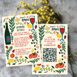 Dat is Amore Italiaans Eetfestijn Huwelijks QR-cod Informatiekaartje