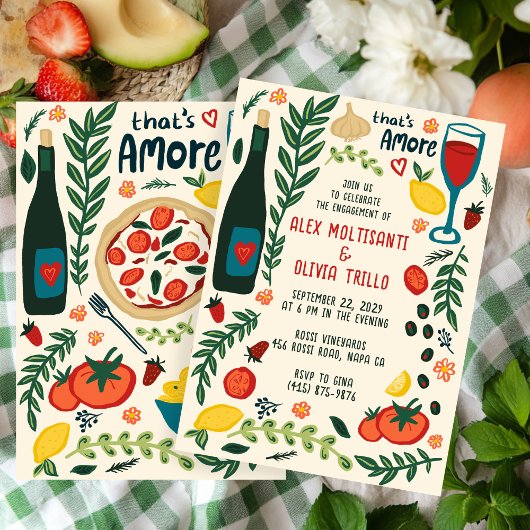 Dat is Amore Italiaans Eten Aangepaste Borrel bij Kaart