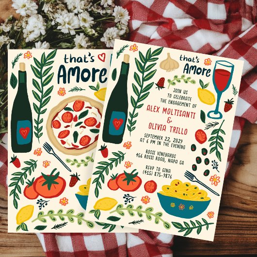 Dat is Amore Italiaans eten Aangepaste borrel voor Kaart
