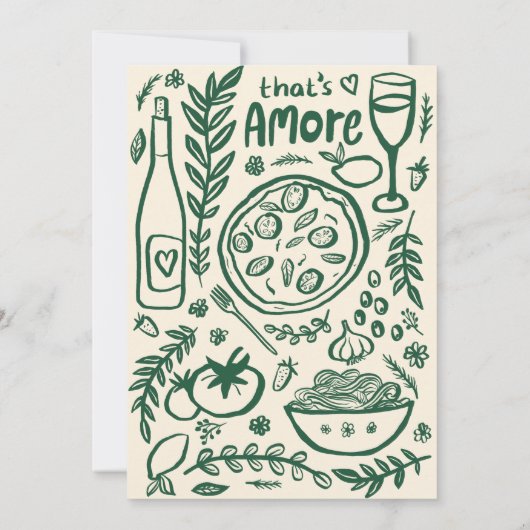 Dat is Amore Italiaans Eten Aangepaste Bruids Brui Bedankkaart (Achterkant)