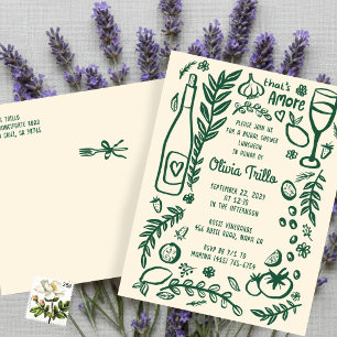 Dat is Amore Italiaans Eten Aangepaste Bruidsdouch Briefkaart