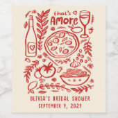 Dat is Amore Italiaans Eten Aangepaste Bruidsdouch Wijn Etiket (Enkel label)