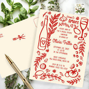 Dat is Amore Italiaans eten Aangepaste Bruidsmeide Briefkaart