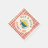 Dat is Amore Italiaans eten Aangepaste geruite bru Servet (Hoek)