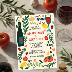Dat is Amore Italiaans eten Aangepaste huwelijksfe Kaart