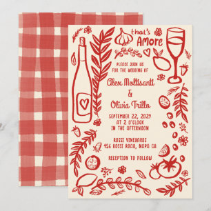 Dat is Amore Italiaans Eten Aangepaste Huwelijksfe Kaart