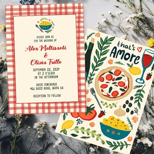 Dat is Amore Italiaans Eten Aangepaste Plaid Bruil Kaart