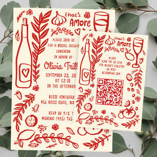 Dat is Amore Italiaans eten Aangepaste QR Bruidsdo Informatiekaartje