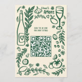 Dat is Amore Italiaans Eten Aangepaste QR Huwelijk Kaart (Achterkant)