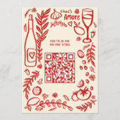 Dat is Amore Italiaans Eten Aangepaste QR Huwelijk Kaart (Achterkant)