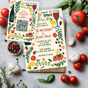 Dat is Amore Italiaans eten Aangepaste trouw-QR-co Informatiekaartje