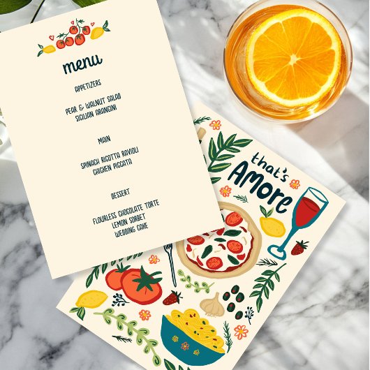 Dat is Amore Italiaans Eten Liefde Whimsisch Aange Menu
