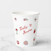 Dat is Amore Italiaans eten Rood Bruidsboeketfeest Papieren Bekers (Achterkant)