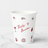 Dat is Amore Italiaans eten Rood Bruidsboeketfeest Papieren Bekers (Voorkant)
