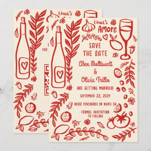 Dat is Amore Italiaans Eten SAVE THE DATE Aangepas Kaart