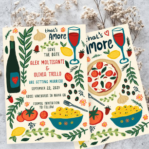 Dat is Amore Italiaans eten SAVE THE DATE Verlovin Kaart