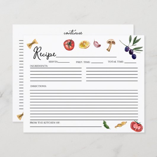 Dat is Amore Italiaans geïnspireerde Recept Kaart (Voorkant / Achterkant)