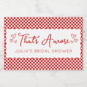 Dat is Amore! Italiaans getinte rode bruids douche Sparkling Wijnetiket (Enkel label)