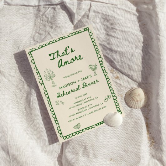 Dat is Amore Italiaans handgetekend repetitiediner Kaart