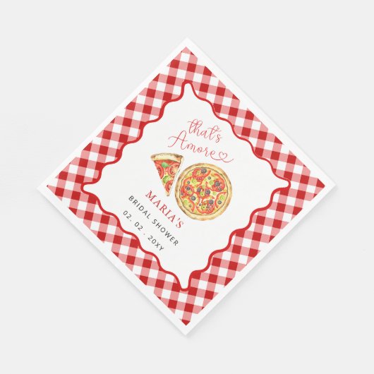 Dat is amore Italiaans pizzafeest bruidsborrel Servet (Hoek)