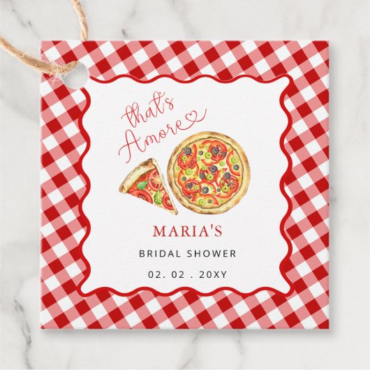 Dat is amore Italiaans Pizzafeest Bruidsfeest Bedankjes Labels (Voorkant)