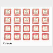 Dat is Amore Italiaans ruitpatroon Aangepaste Huwe Vierkante Sticker (Vel)