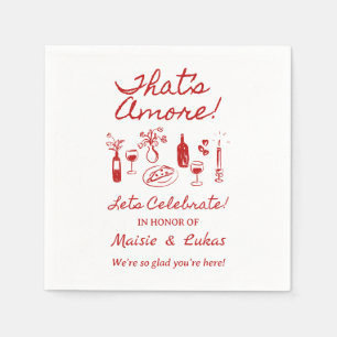 Dat is Amore Italiaans thema verlovingsfeest bord Servet