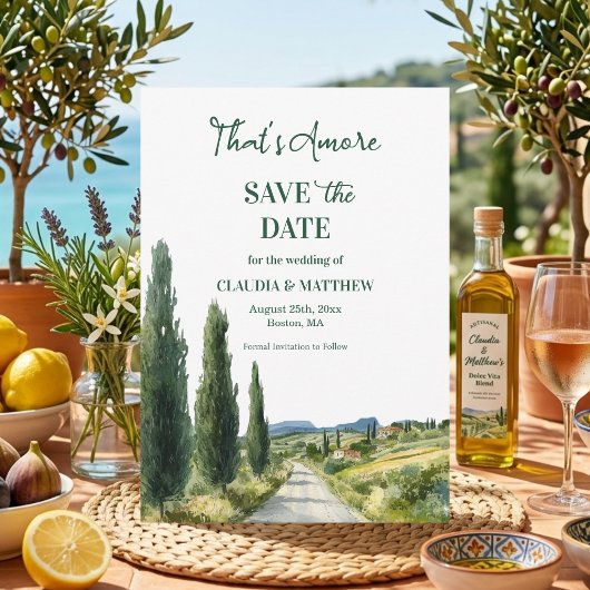 Dat is Amore Italiaans uitzicht Elegant Save The Date