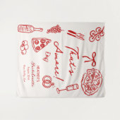 Dat is Amore Italiaans vrijgezellenfeest Banner Wandkleed (Voorkant (horizontaal))