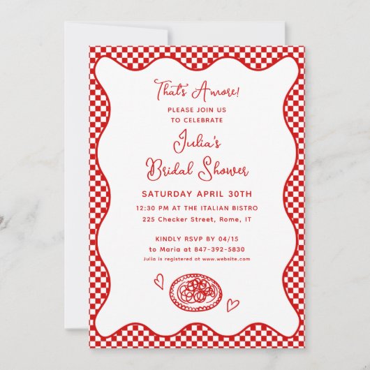 Dat is Amore! Italiaans Vrijgezellenfeest rood ger Kaart (Voorkant)