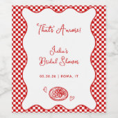 Dat is Amore! Italiaans Vrijgezellenfeest rood ger Wijn Etiket (Enkel label)