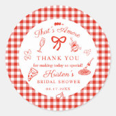 Dat is Amore Italiaanse Bruidsfeest Bedankt Ronde Sticker (Voorkant)