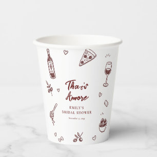 Dat is Amore Italiaanse Bruidsuitnodiging Papieren Bekers