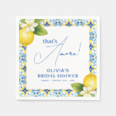 Dat is Amore Italiaanse citroen blauwe tegel bruid Servet (Voorkant)