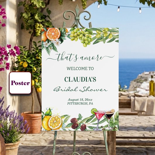 Dat is Amore Italiaanse Citrus Bruiloft Feest Welk Poster