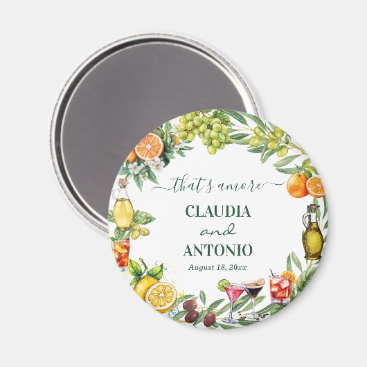 Dat is Amore Italiaanse Citrus Bruiloftsgeschenk Magneet (Voorkant / Achterkant)