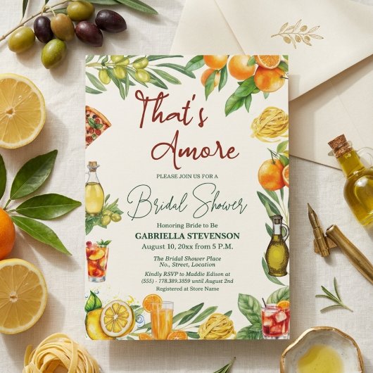 Dat is Amore Italiaanse Citrus Cocktail Bruiloftsb Kaart