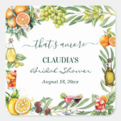 Dat is Amore Italiaanse Citrus Cocktail Bruiloftsf Vierkante Sticker (Voorkant)