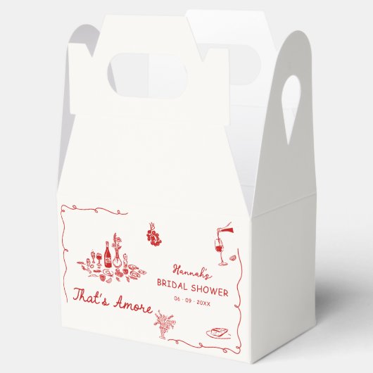 Dat is Amore Italiaanse Getekende Bruiloft Feest Bedankdoosjes (Geopend)
