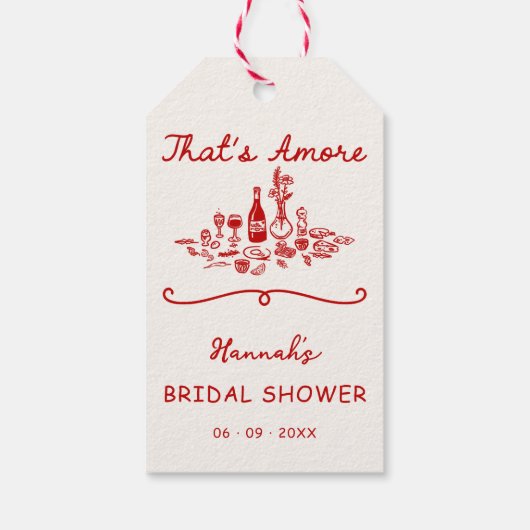 Dat is Amore Italiaanse Getekende Bruiloft Feest Cadeaulabel (Achterkant)