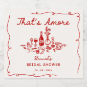 Dat is Amore Italiaanse Getekende Bruiloft Uitnodi Sparkling Wijnetiket (Enkel label)