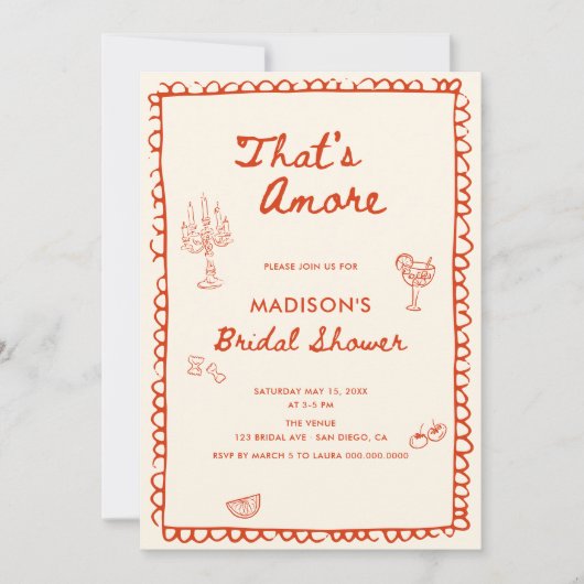 Dat is Amore Italiaanse handgetekende bruidsdouche Kaart (Voorkant)