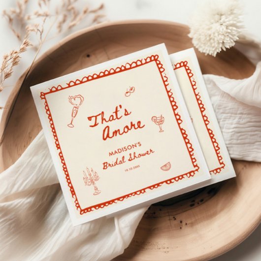 Dat is Amore Italiaanse handgetekende Bruiloftssho Servet