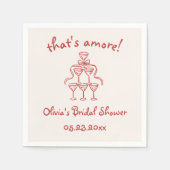 Dat is Amore! Italiaanse handgetekende rode bruids Servet (Voorkant)