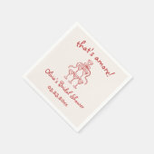 Dat is Amore! Italiaanse handgetekende rode bruids Servet (Hoek)